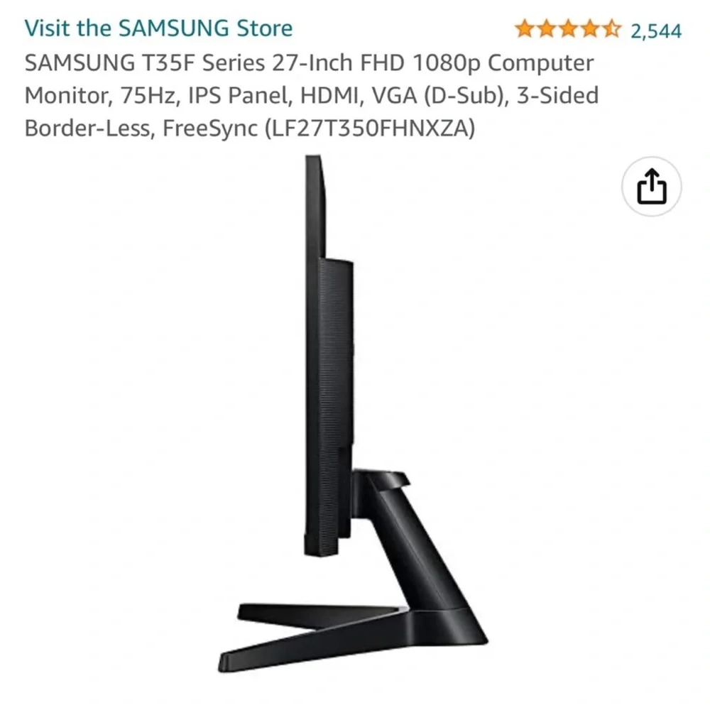 SAMSUNG T35F Series 27-Inch FHD 1080p Computer Monitor, 75Hz - Picture 2 of 10